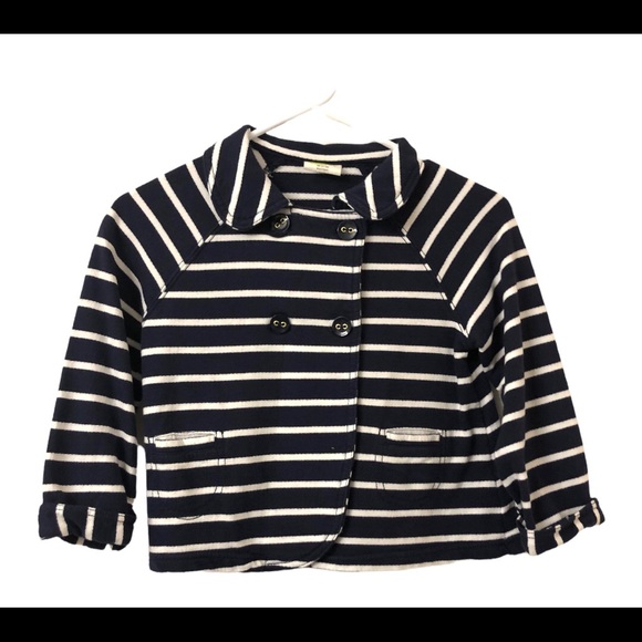 Crazy 8 Navy/ White Striped Nautical Jacket Size 7/8 - Picture 3 of 5